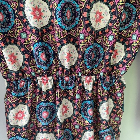 Fraiche by J Colorful Long Sleeve Pattern Ruffle Fit & Flare Dress Women’s Small - Picture 8 of 11